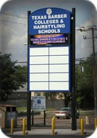 Texas Barber Colleges Electronic LED Pylon Sign